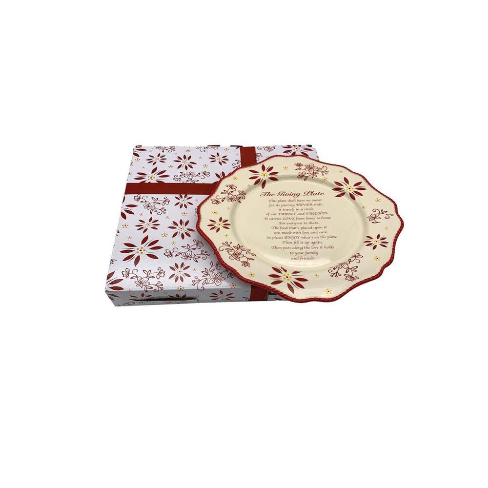 Temp-tations Classic 12" Giving Plate with Gift Box Red